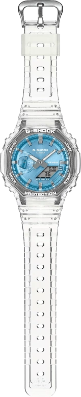 卡西欧,G-SHOCK 48.50x45.40毫米,48.50x45.40毫米,碳纤维,合成树脂,蓝色,石英,倒计时,计时,月历,星期历,矿物水晶,八角形,GA2100BM,GA2100BM-7A2