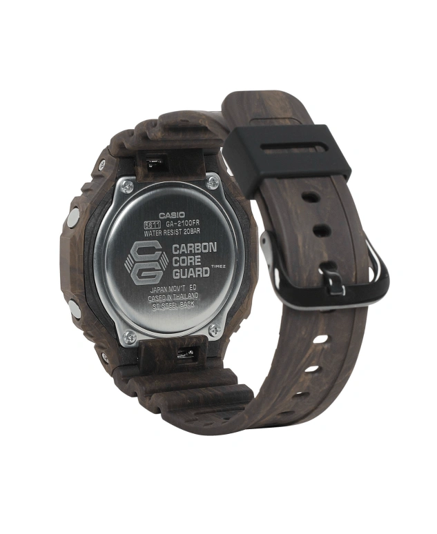 卡西欧,G-SHOCK 48.50x45.40毫米,48.50x45.40毫米,碳纤维,合成树脂,黑色,石英,倒计时,计时,月历,星期历,矿物水晶,八角形,GA2100FR,GA2100FR-5A