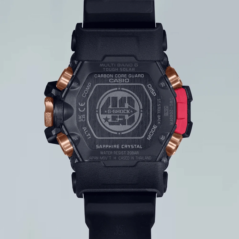 卡西欧,Mudmaster 54.40毫米,54.40毫米,合成树脂,黑色,石英,倒计时,计时,月历,星期历,蓝宝石,圆形,GWG2040FR,GWG2040FR-1A