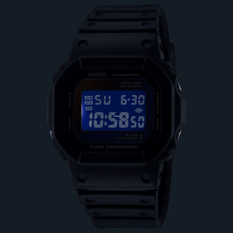 卡西欧,G-SHOCK 48.90x42.80毫米,48.90x42.80毫米,生物基,合成树脂,虹色,黑色,石英,倒计时,计时,月历,星期历,矿物水晶,方形,DW5600RW,DW5600RW-1