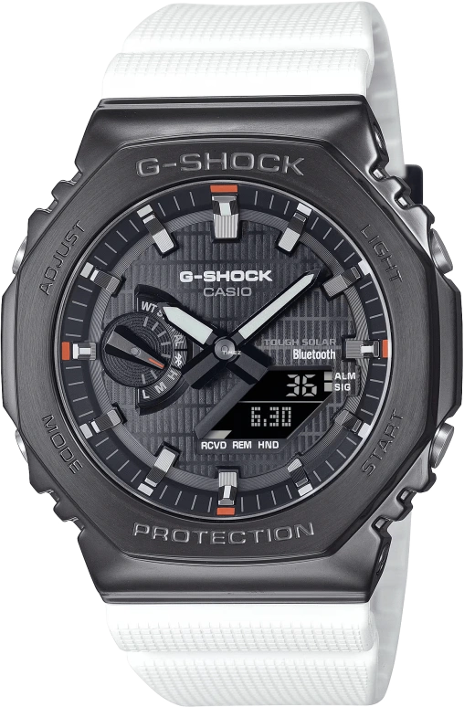 卡西欧,G-STEEL 49.30x44.40毫米,49.30x44.40毫米,生物基,不锈钢,黑色,石英,倒计时,计时,月历,星期历,矿物水晶,八角形,GBM2100B,GBM2100B-7A