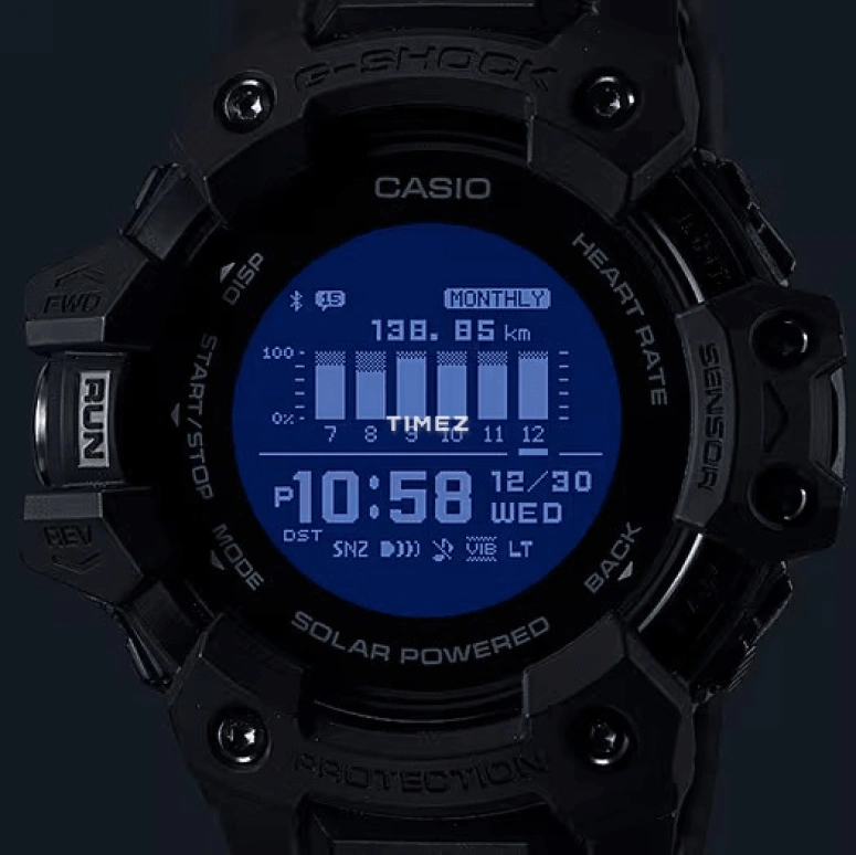 Casio,G-SHOCK 54.60x55mm,54.60x55mm,Resin,Stainless Steel,Black,Quartz,Countdown,Chronograph,Month,Date,Hardlex,Round,GBDH1000,GBDH1000-1
