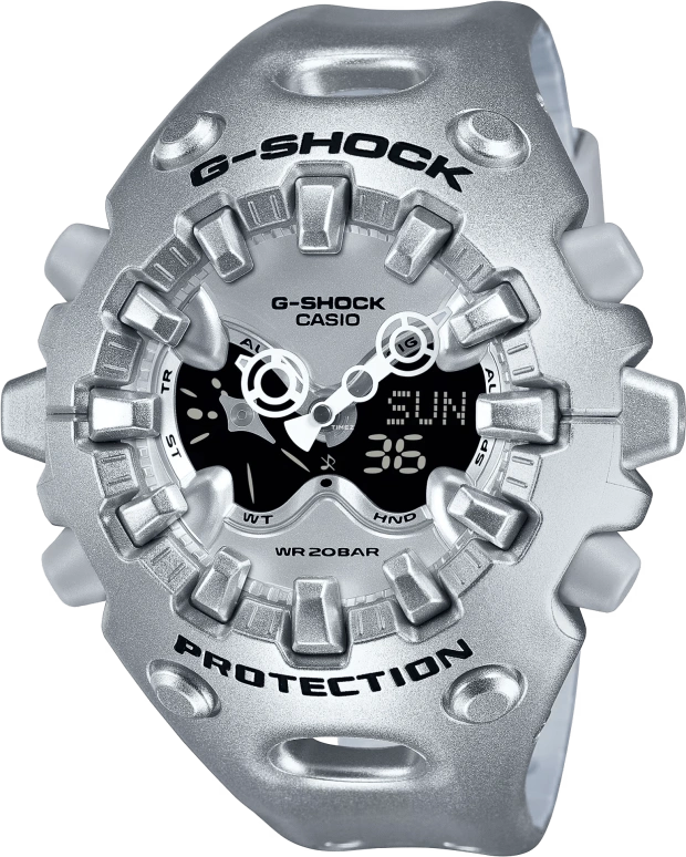 卡西欧,G-SHOCK 49.10x58.20毫米,49.10x58.20毫米,合成树脂,银色,黑色,石英,倒计时,计时,月历,星期历,矿物水晶,圆形,GAV01A,GAV01A-8A