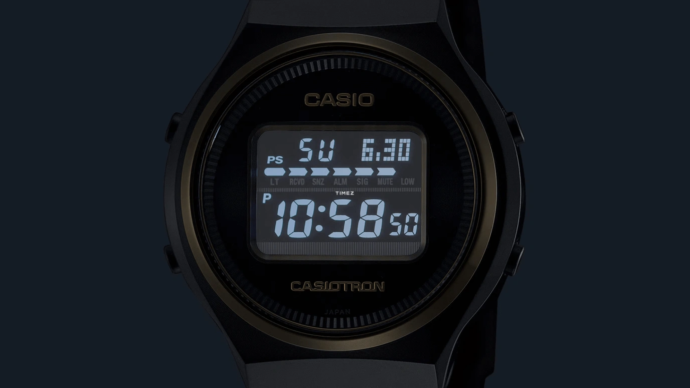 卡西欧,CASIOTRON 42.70x39.10毫米,42.70x39.10毫米,不锈钢,黑色,石英,倒计时,计时,月历,星期历,矿物水晶,圆形,TRN50ZE,TRN50ZE-1A
