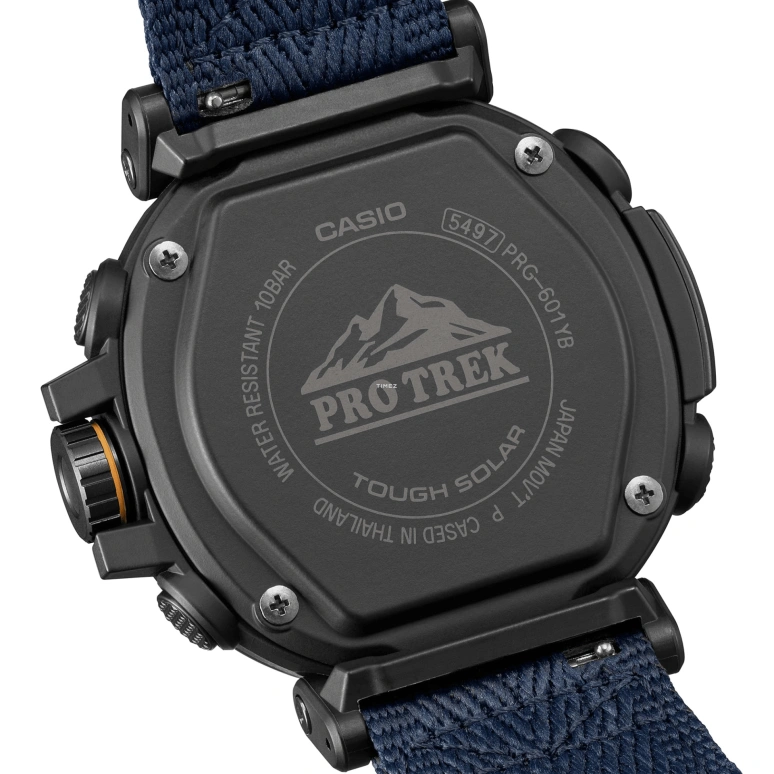 卡西欧,PROTREK 51.60x51.50毫米,51.60x51.50毫米,生物基,不锈钢,蓝色,石英,倒计时,计时,月历,星期历,矿物水晶,玻璃,圆形,PRG601YB,PRG601YB-2