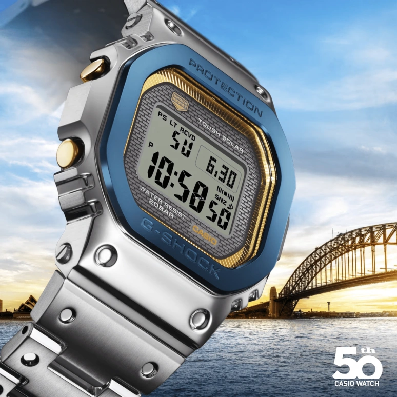 卡西欧,G-SHOCK 49.30x43.20毫米,49.30x43.20毫米,不锈钢,灰色,石英,倒计时,计时,月历,星期历,矿物水晶,方形,GMWB5000SS,GMWB5000SS-2