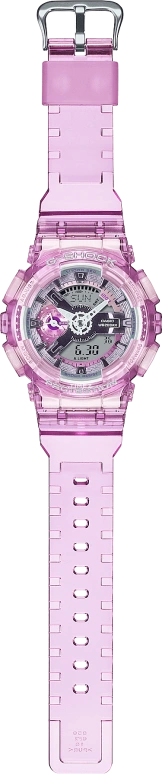 卡西欧,G-SHOCK 49x45.90毫米,49x45.90毫米,合成树脂,粉红色,灰色,石英,倒计时,计时,月历,星期历,矿物水晶,圆形,GMAS110VW,GMAS110VW-4A