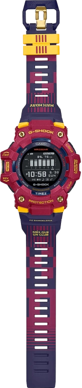 卡西欧,G-SHOCK 49.30毫米,49.30毫米,合成树脂,蓝色,石英,倒计时,计时,月历,星期历,矿物水晶,圆形,GBD100BAR,GBD100BAR-4