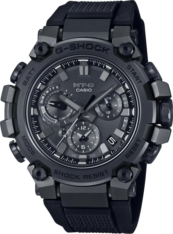 卡西欧,G-SHOCK 51.90x50.90毫米,51.90x50.90毫米,合成树脂,精钢,黑色,石英,倒计时,计时,星期历,日历,蓝宝石,水晶玻璃,圆形,MTGB3000B,MTGB3000B-1A