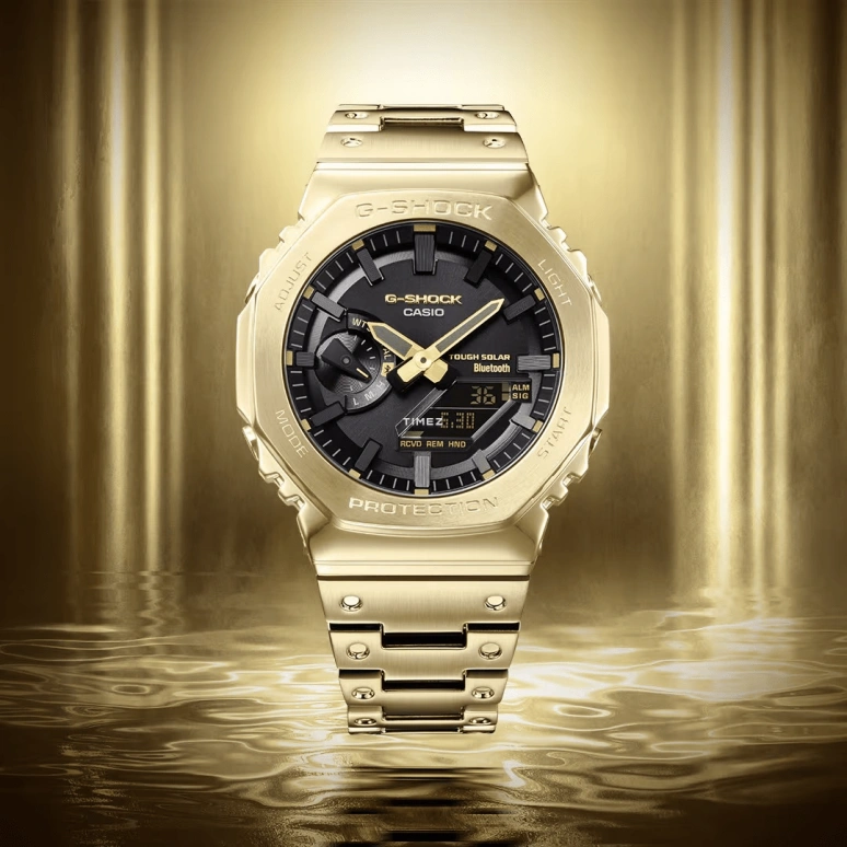 卡西欧,G-SHOCK 44.40毫米,44.40毫米,不锈钢,黑色,石英,倒计时,计时,月历,星期历,矿物水晶,八角形,GMB2100GD,GMB2100GD-9A