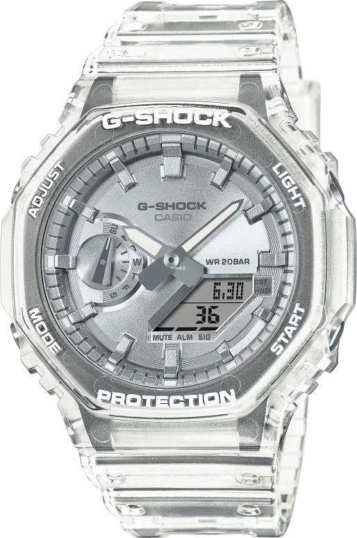卡西欧,G-SHOCK 48.50x45.40毫米,48.50x45.40毫米,碳纤维,合成树脂,灰色,石英,倒计时,计时,月历,星期历,矿物水晶,八角形,GA2100BM,GA2100BM-7A8