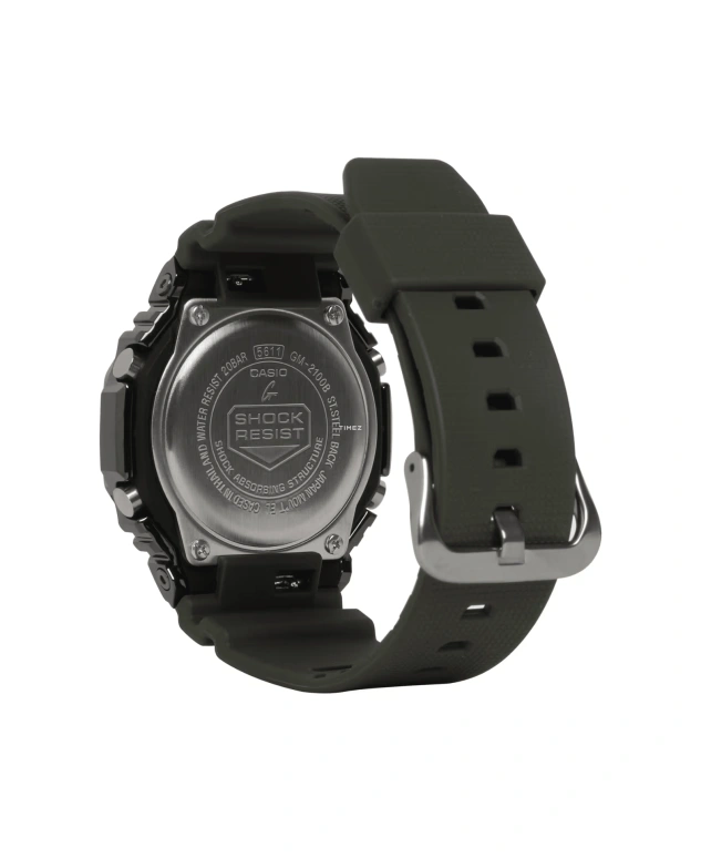 卡西欧,G-SHOCK 49.30x44.40毫米,49.30x44.40毫米,合成树脂,精钢,绿色,石英,倒计时,计时,月历,星期历,矿物水晶,圆形,GM2100B,GM2100B-3A