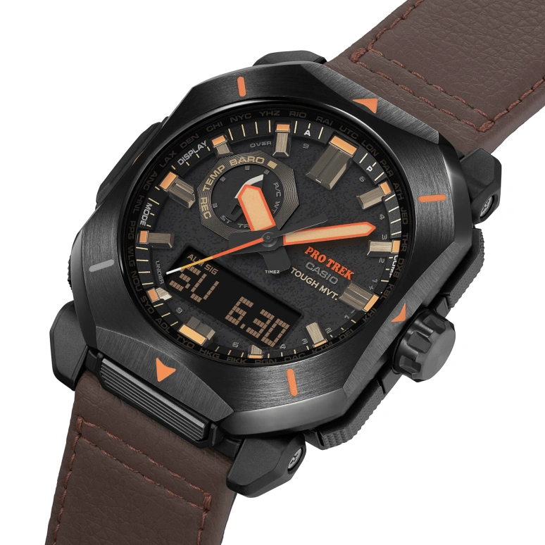 卡西欧,PROTREK 49.60x44.80毫米,49.60x44.80毫米,合成树脂,黑色,石英,倒计时,计时,月历,星期历,矿物水晶,方形,PRW6900YL,PRW6900YL-5