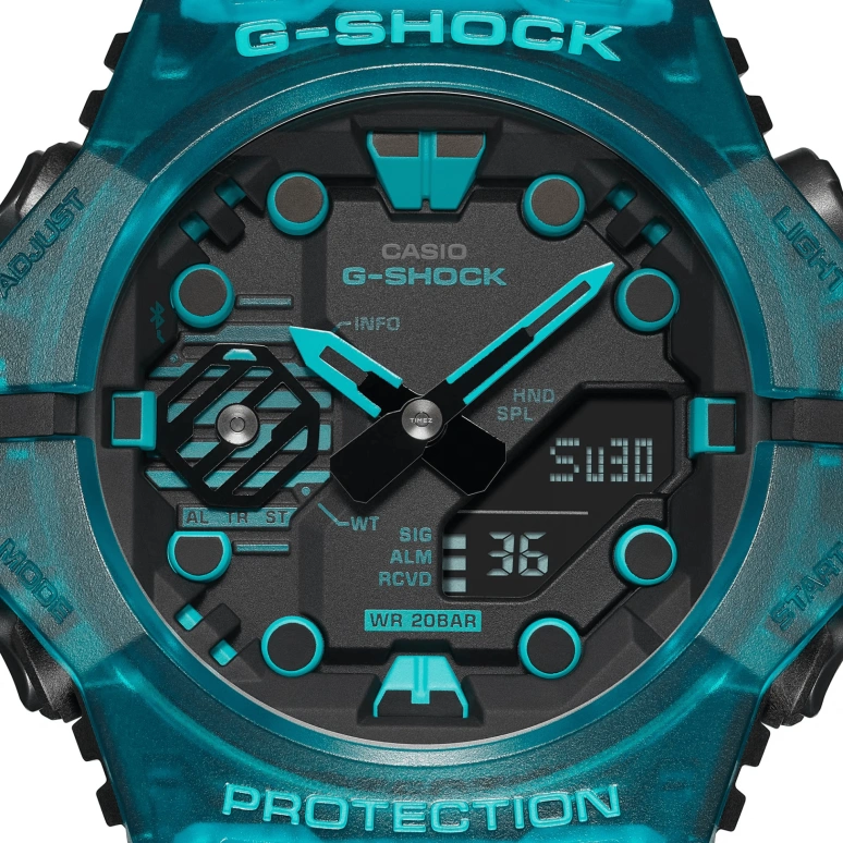 卡西欧,G-SHOCK 42.50x46毫米,42.50x46毫米,合成树脂,碳纤维,黑色,石英,倒计时,计时,星期历,日历,矿物水晶,圆形,GAB001G,GAB001G-2A