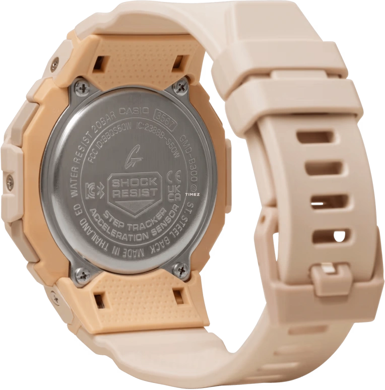 卡西欧,G-SHOCK 43.80毫米,43.80毫米,生物基,合成树脂,粉色,石英,倒计时,计时,年历,月历,矿物水晶,八角形,GMDB300,GMDB300-4