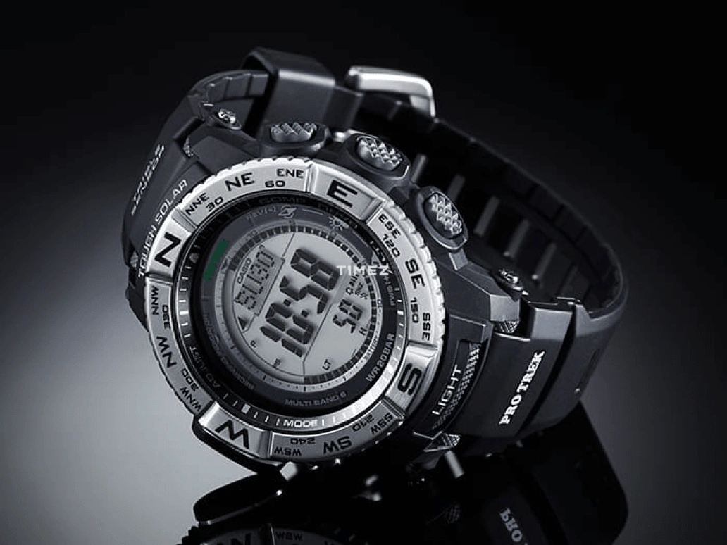 卡西欧,PROTREK 56.90x53.40毫米,56.90x53.40毫米,不锈钢,合成树脂,灰色,石英,倒计时,计时,月历,星期历,矿物水晶,玻璃,圆形,PRW3500,PRW3500-1