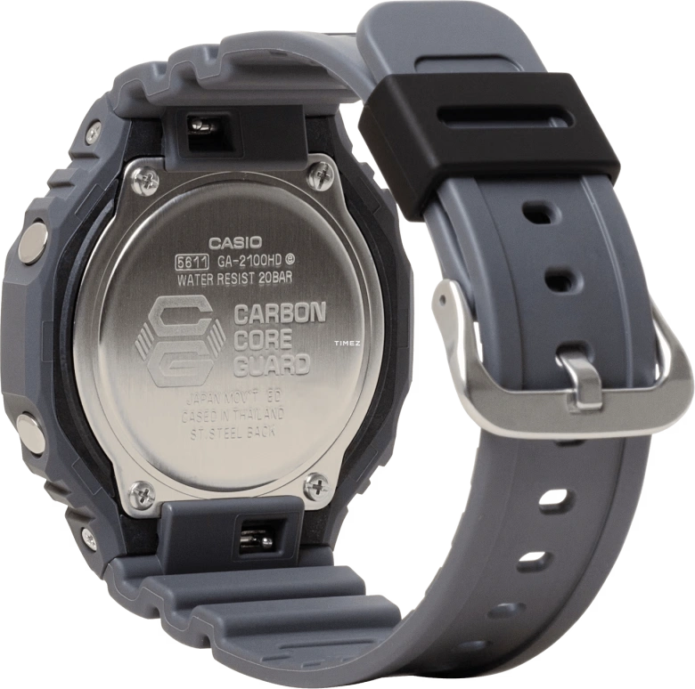 卡西欧,G-SHOCK 48.50x45.40毫米,48.50x45.40毫米,碳纤维,生物基,合成树脂,白色,石英,倒计时,计时,月历,星期历,矿物水晶,八角形,GA2100HD,GA2100HD-8A