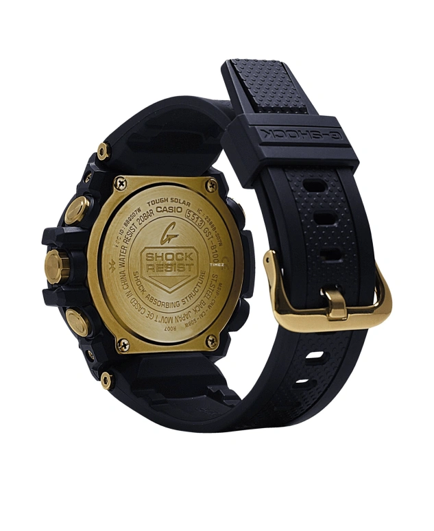 卡西欧,G-SHOCK 58.10x53.80毫米,58.10x53.80毫米,合成树脂,精钢,黑色,石英,倒计时,计时,星期历,日历,矿物水晶,圆形,GSTB100GC,GSTB100GC-1A