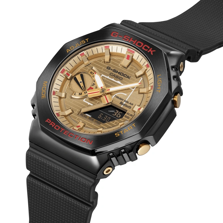 卡西欧,G-SHOCK 44.40毫米,44.40毫米,生物基,合成树脂,黄金色,石英,倒计时,计时,月历,星期历,矿物水晶,八角形,GBM2100RH,GBM2100RH-1A