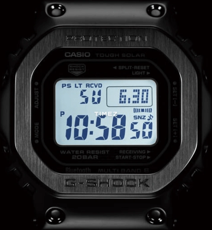 卡西欧,G-SHOCK 49.30x43.20毫米,49.30x43.20毫米,不锈钢,黑色,石英,倒计时,计时,万年历,月历,方形,银色,GMW,GMW-B5000D-1