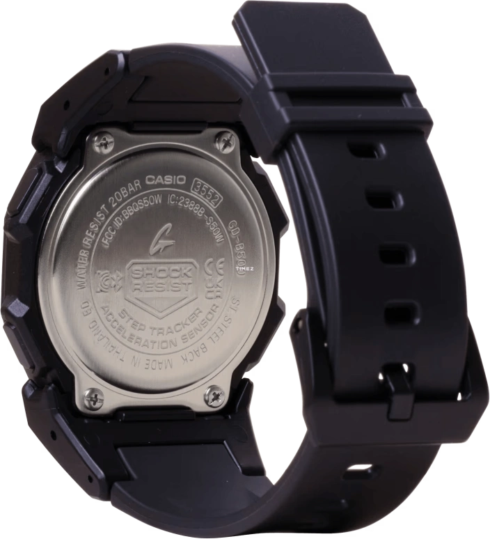 卡西欧,G-SHOCK 46.30x41.50毫米,46.30x41.50毫米,合成树脂,黑色,石英,倒计时,计时,年历,月历,矿物水晶,方形,GDB500,GDB500-1