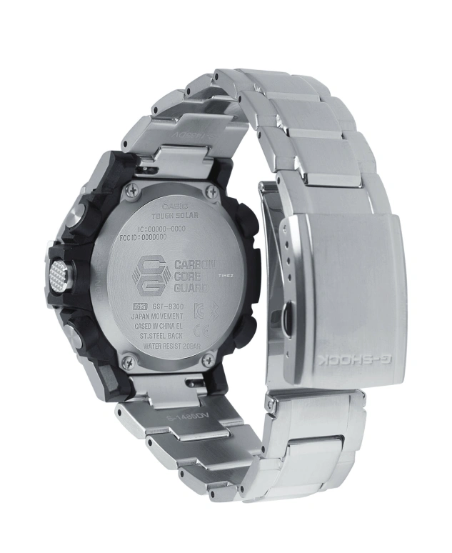 卡西欧,G-SHOCK 51x50.30毫米,51x50.30毫米,合成树脂,精钢,黑色,石英,倒计时,计时,月历,星期历,矿物水晶,圆形,GSTB300SD,GSTB300SD-1A