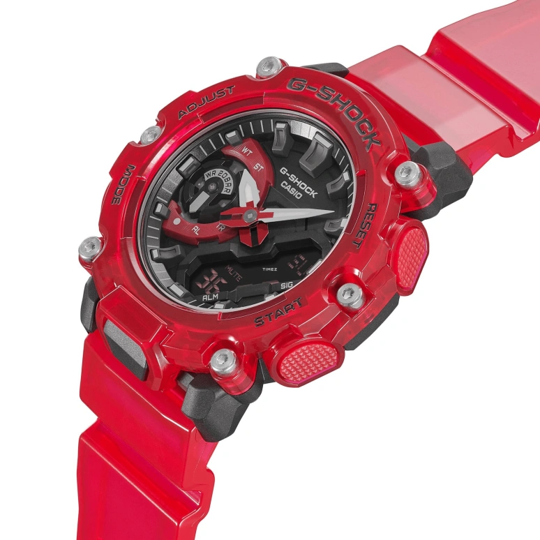 卡西欧,G-SHOCK 50.80x47.10毫米,50.80x47.10毫米,合成树脂,黑色,石英,倒计时,计时,月历,星期历,矿物水晶,圆形,GA2200SKL,GA2200SKL-4A
