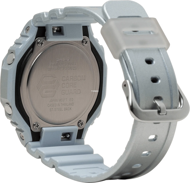 卡西欧,G-SHOCK 48.50x45.40毫米,48.50x45.40毫米,合成树脂,碳纤维,银色,石英,倒计时,计时,月历,星期历,矿物水晶,圆形,GA2100FF,GA2100FF-8A