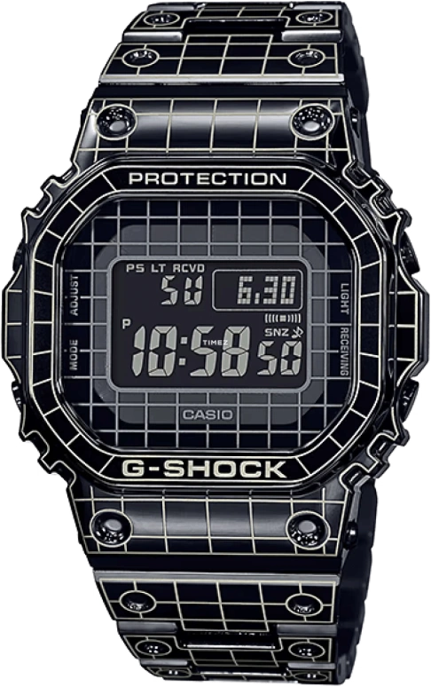 卡西欧,G-SHOCK 49.30x43.20毫米,49.30x43.20毫米,不锈钢,黑色,石英,倒计时,计时,月历,星期历,矿物水晶,方形,GMWB5000CS,GMWB5000CS-1