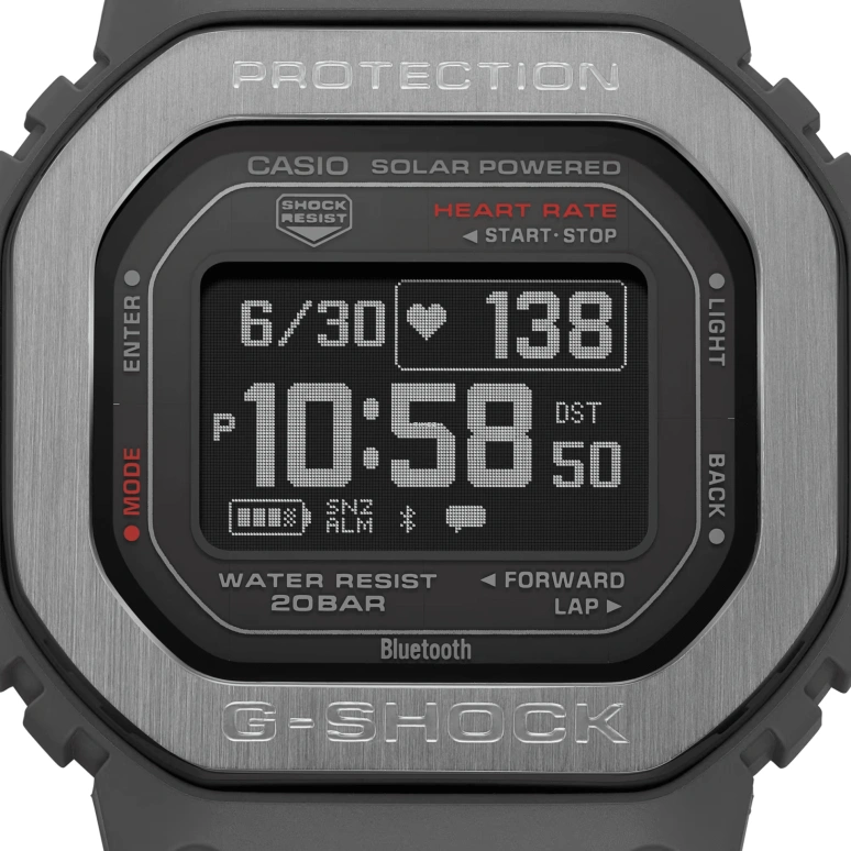 卡西欧,G-SHOCK 51.10x44.50毫米,51.10x44.50毫米,生物基,黑色,石英,计时,月相,月历,星期历,矿物水晶,方形,DW,DW-H5600MB-8