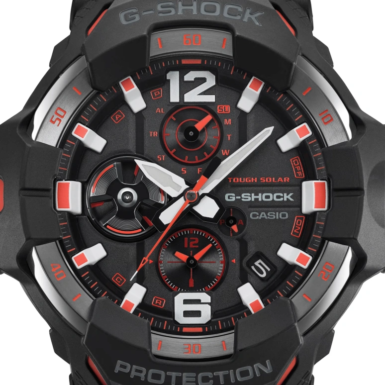 Casio,MASTER OF G - LAND 54.70mm,54.70mm,Bio-sourced,Black,Quartz,Countdown,Chronograph,Date,Day,Hardlex,Round,GRB300,GRB300-1A4