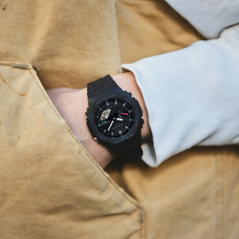 Casio,G-SHOCK 45.40mm,45.40mm,Carbon,Resin,Black,Quartz,Countdown,Chronograph,Month,Date,Plexi,Octagon,GAB2100,GAB2100-1A