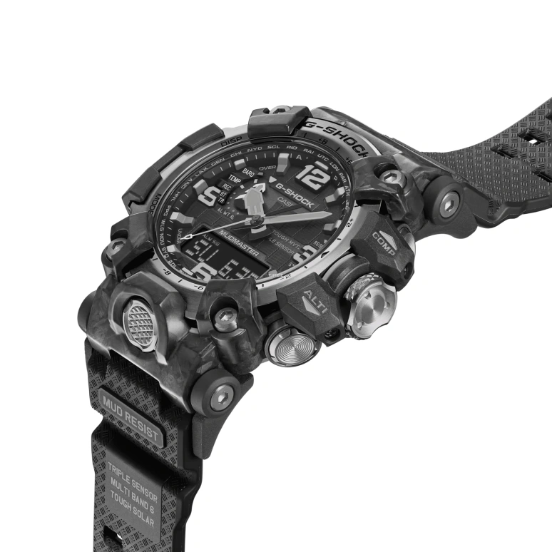 卡西欧,Mudmaster 54.40毫米,54.40毫米,合成树脂,黑色,石英,倒计时,计时,月历,星期历,蓝宝石,圆形,GWG2000,GWG2000-1A1