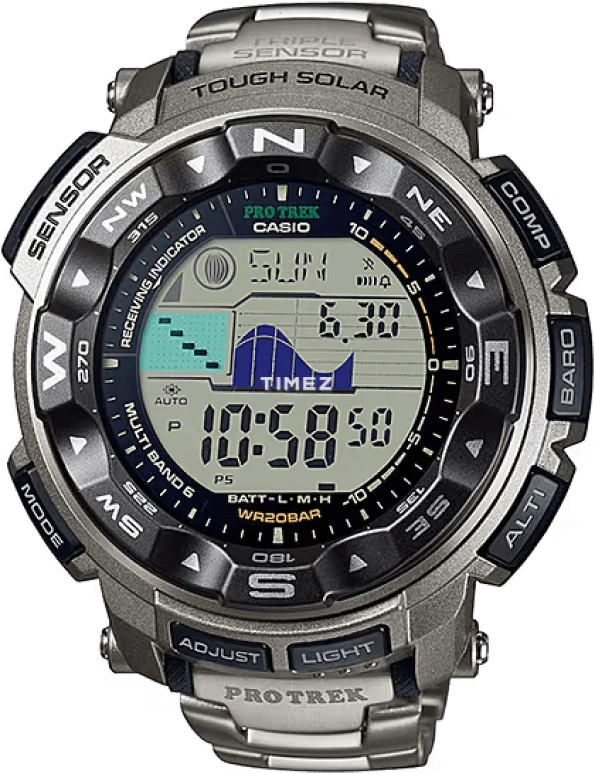 Casio,PROTREK 56.30x50.60mm,56.30x50.60mm,Resin,Black,Grey,Quartz,Countdown,Chronograph,Moonphase,Month,Hardlex,Round,PRW2500T,PRW2500T-7