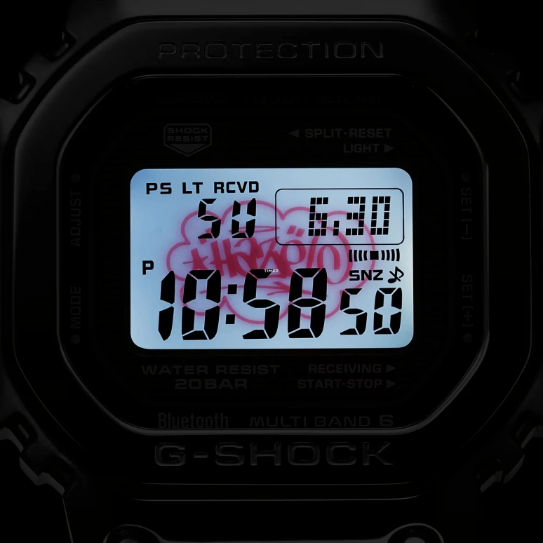卡西欧,G-SHOCK 49.30x43.20毫米,49.30x43.20毫米,不锈钢,灰色,石英,倒计时,计时,万年历,月历,矿物水晶,方形,GMW,GMW-B5000EH-1