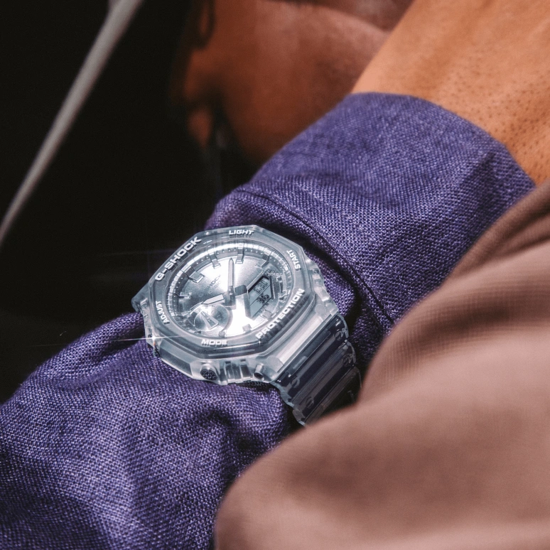 卡西欧,G-SHOCK 48.50x45.40毫米,48.50x45.40毫米,碳纤维,合成树脂,灰色,石英,倒计时,计时,月历,星期历,矿物水晶,八角形,GA2100BM,GA2100BM-7A8