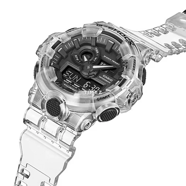 卡西欧,G-SHOCK 57.50x53.40毫米,57.50x53.40毫米,合成树脂,黑色,石英,倒计时,计时,月历,星期历,矿物水晶,圆形,GA700SKE,GA700SKE-7A