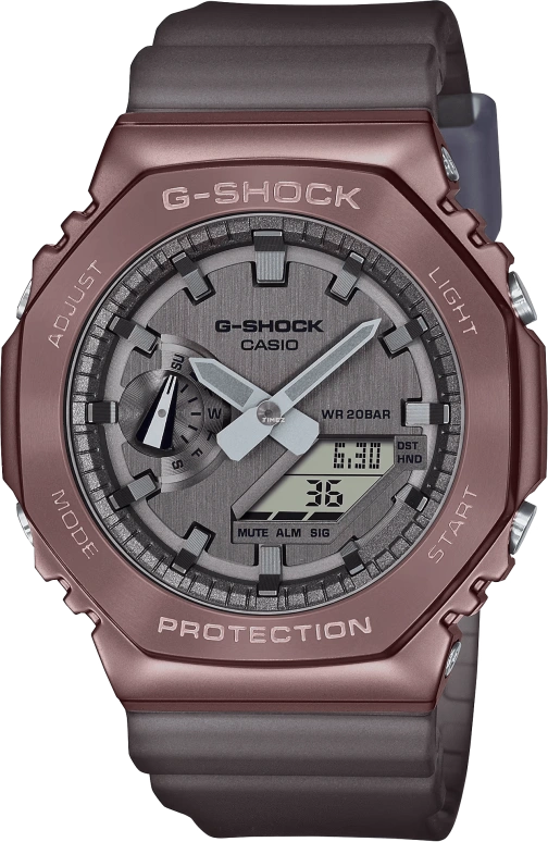 卡西欧,G-STEEL 49.30x44.40毫米,49.30x44.40毫米,合成树脂,灰色,石英,倒计时,计时,月历,星期历,矿物水晶,八角形,GM2100MF,GM2100MF-5A