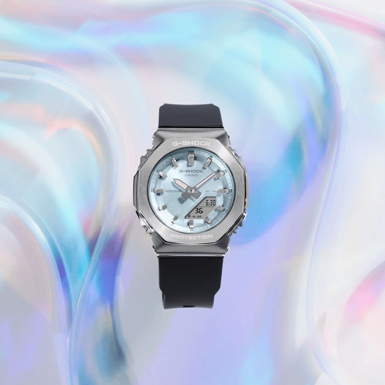 卡西欧,G-SHOCK 45.90x40.50毫米,45.90x40.50毫米,合成树脂,蓝色,石英,倒计时,计时,月历,星期历,矿物水晶,八角形,GMS2110,GMS2110-2A