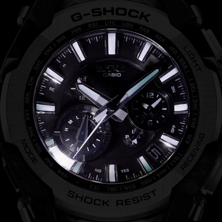 卡西欧,MT-G 56.60x45.30毫米,56.60x45.30毫米,精钢,碳纤维,黑色,石英,倒计时,计时,星期历,日历,蓝宝石,水晶玻璃,圆形,MTGB40001A