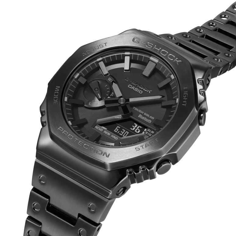 卡西欧,G-SHOCK 44.40毫米,44.40毫米,不锈钢,黑色,石英,倒计时,计时,月历,星期历,矿物水晶,八角形,GMB2100BD,GMB2100BD-1A