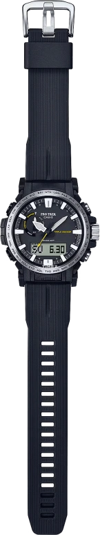 卡西欧,PROTREK 54.20x47.40毫米,54.20x47.40毫米,合成树脂,精钢,黑色,石英,倒计时,计时,月历,星期历,矿物水晶,圆形,PRW61,PRW61-1A