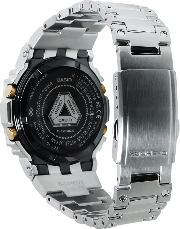 卡西欧,G-SHOCK 49.30x43.20毫米,49.30x43.20毫米,不锈钢,灰色,石英,倒计时,计时,月历,星期历,矿物水晶,方形,GMWB5000SS,GMWB5000SS-2