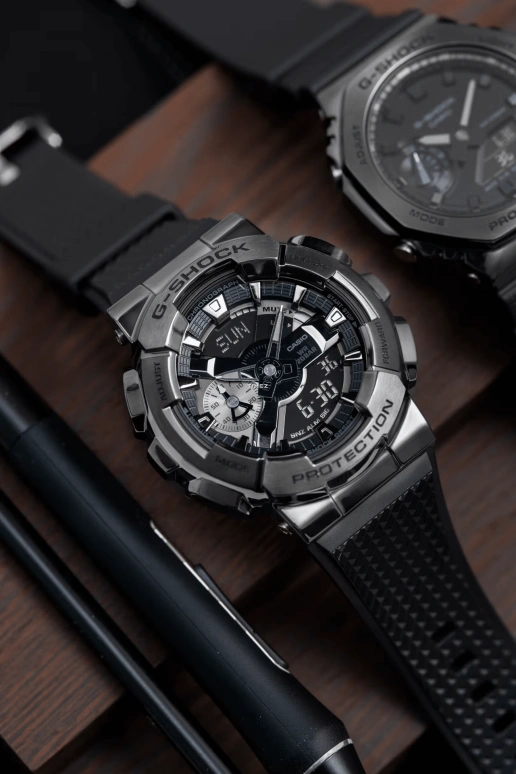 卡西欧,G-STEEL 48.80毫米,48.80毫米,合成树脂,黑色,石英,倒计时,计时,月历,星期历,矿物水晶,圆形,GM110BB,GM110BB-1A