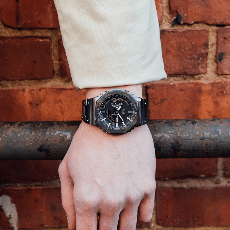 卡西欧,G-SHOCK 44.40毫米,44.40毫米,不锈钢,黑色,石英,倒计时,计时,月历,星期历,矿物水晶,八角形,GMB2100BD,GMB2100BD-1A