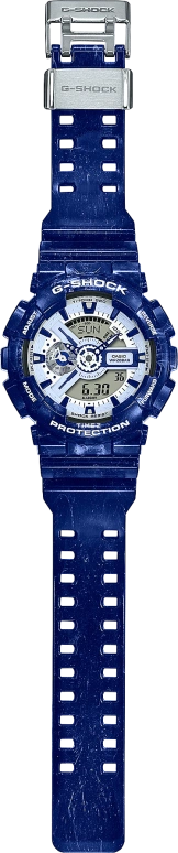 卡西欧,G-SHOCK 55x51.20毫米,55x51.20毫米,合成树脂,白色,灰色,石英,倒计时,计时,月历,星期历,矿物水晶,圆形,GA110BWP,GA110BWP-2A
