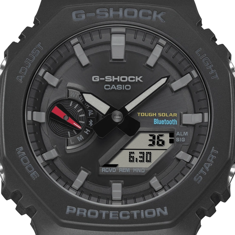 Casio,G-SHOCK 45.40mm,45.40mm,Carbon,Resin,Black,Quartz,Countdown,Chronograph,Month,Date,Plexi,Octagon,GAB2100,GAB2100-1A