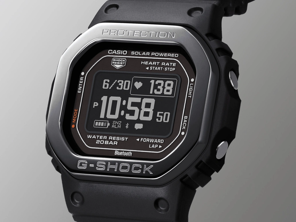 卡西欧,G-SHOCK 51.10x44.50毫米,51.10x44.50毫米,不锈钢,黑色,石英,倒计时,计时,万年历,月历,方形,DW,DW-H5600MB-1