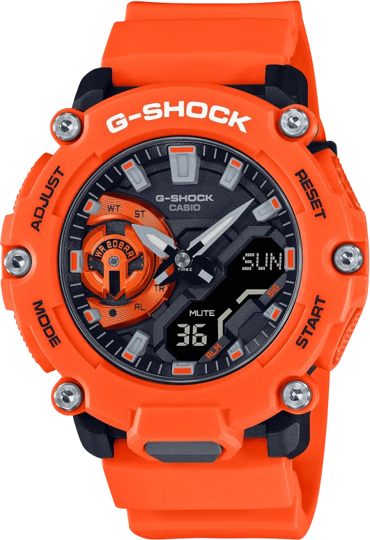 卡西欧,G-SHOCK 47.10毫米,47.10毫米,合成树脂,黑色,石英,倒计时,计时,月历,星期历,矿物水晶,圆形,GA2200M,GA2200M-4A