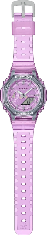 卡西欧,G-SHOCK 46.20x42.90毫米,46.20x42.90毫米,碳纤维,合成树脂,紫色,石英,倒计时,计时,月历,星期历,矿物水晶,玻璃,圆形,GMAS2100SK4ACG